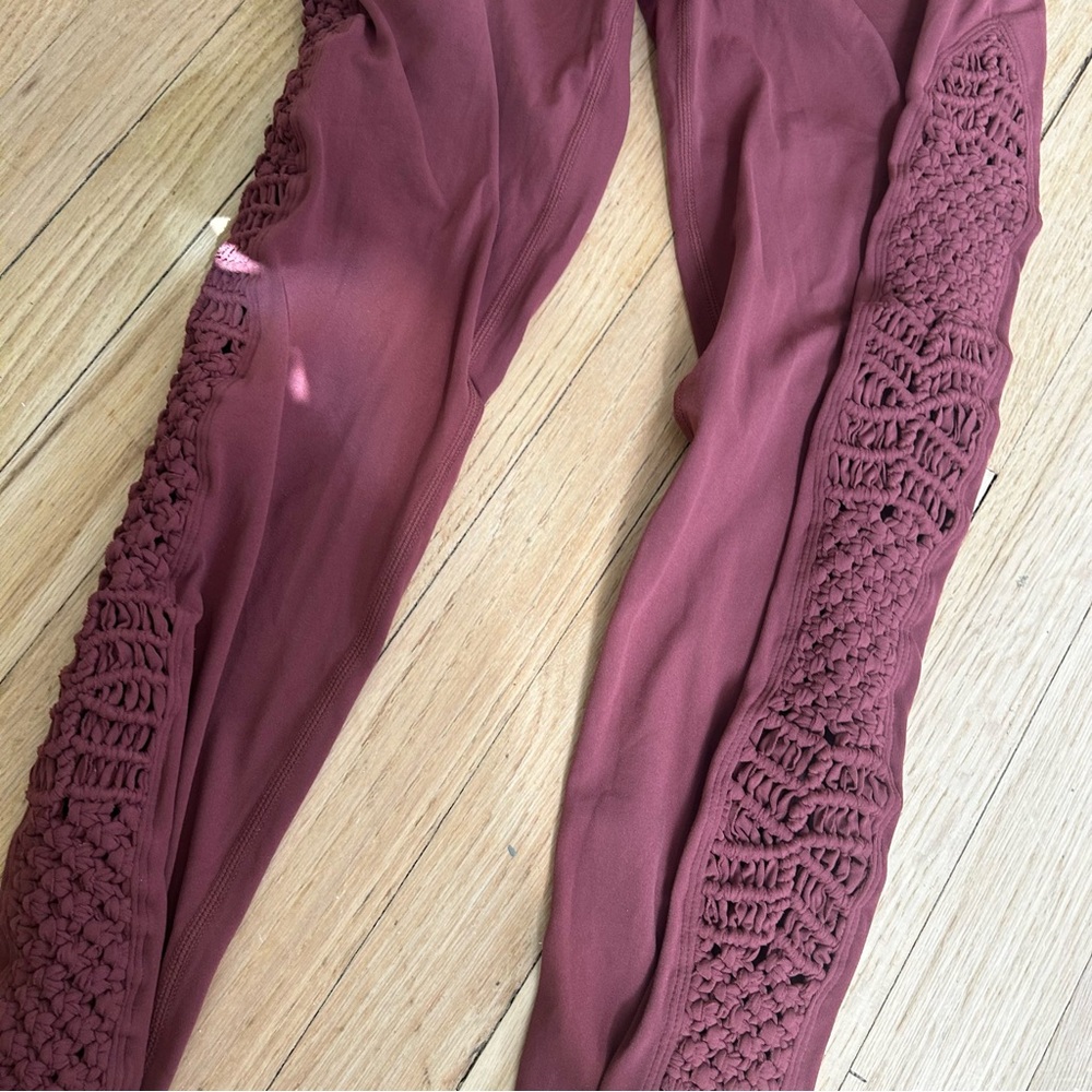 carbon38 tanjung sayang crochet legging mauve womens 7/8 - Picture 8 of 8